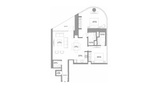Apartment floor plan, 2 bedrooms in Skyvue Stellar No. 11011