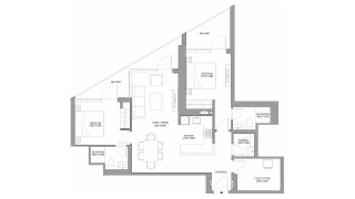 Apartment floor plan, 2 bedrooms in Skyvue Stellar No. 11010