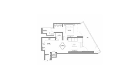 Apartment floor plan, 1 bedroom in Skyvue Stellar No. 11008 (2D)